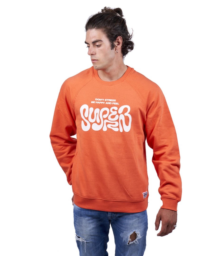 Superb - Sweatshirt Don't Stress Homem Laranja