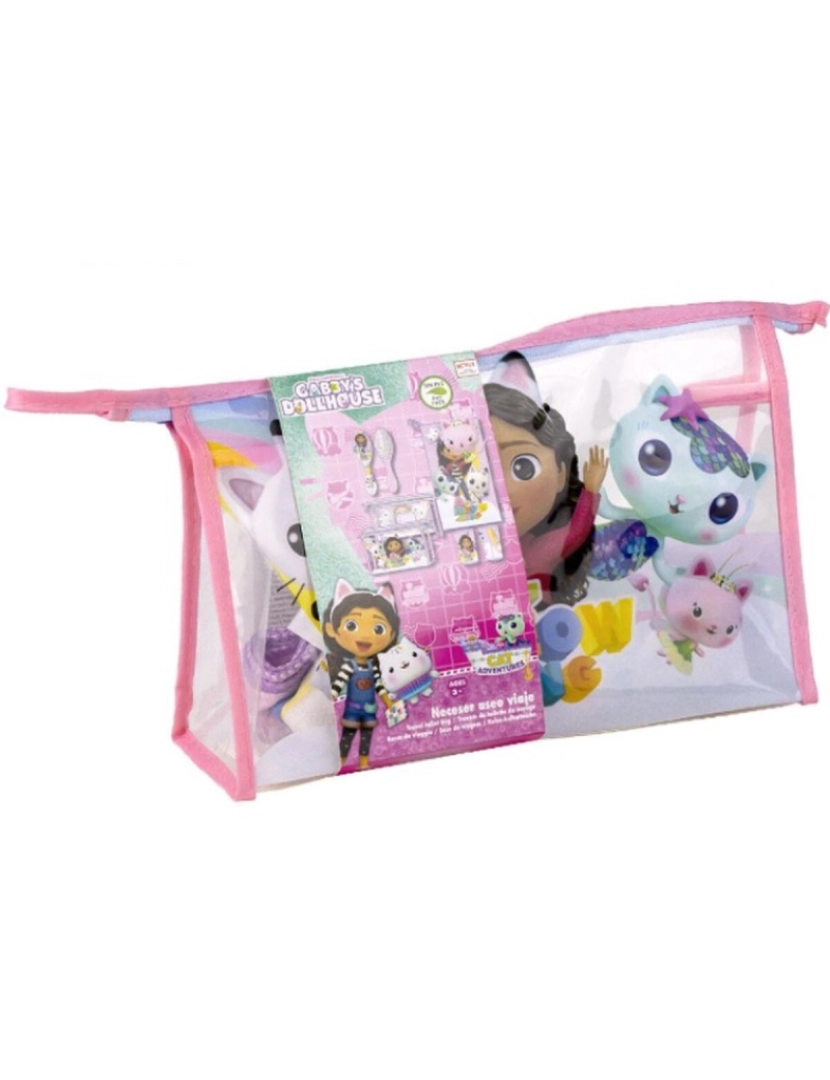 BB - Conjunto de Higiene Infantil de Viagem Gabby's Dollhouse 4 Peças Cor de Rosa