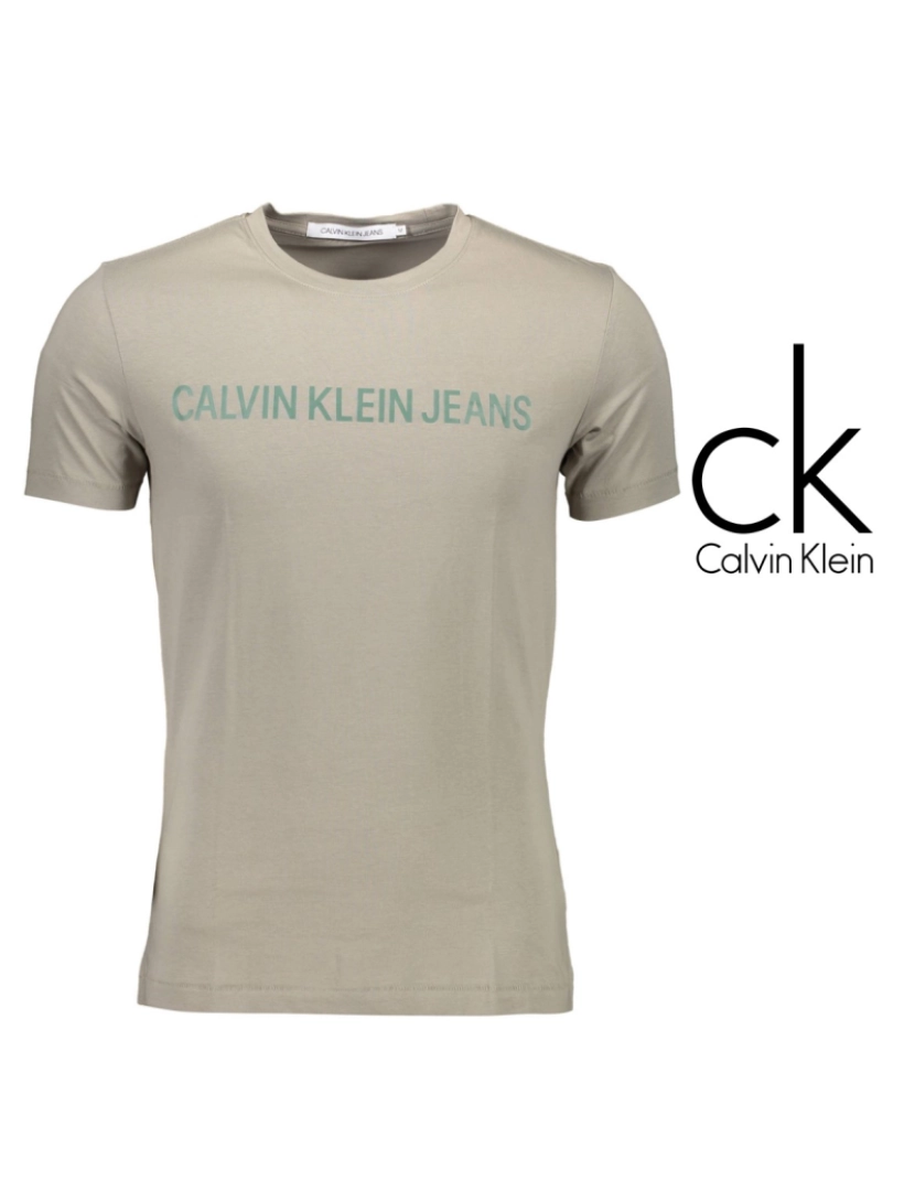 Calvin Klein - Calvin Klein  T-Shirt Cinza com Logo