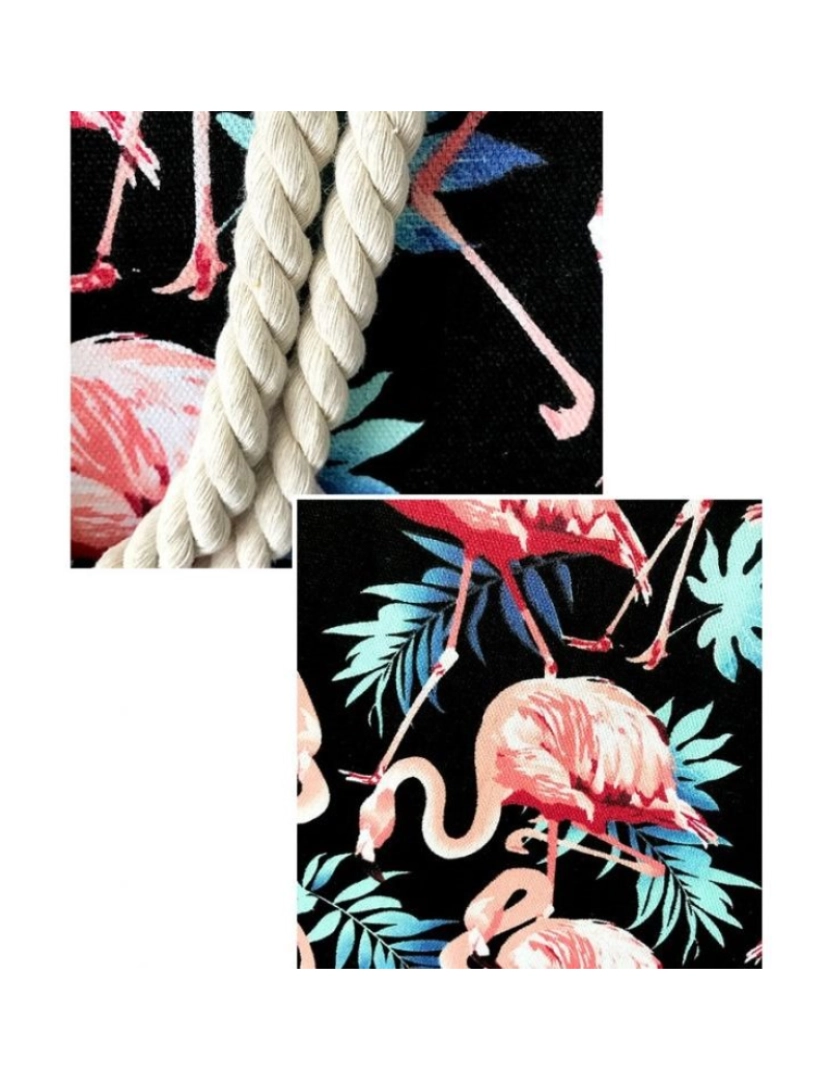 imagem de Bolsa de Praia Flamingos com Fecho e Bolso Interior TP04WZ14