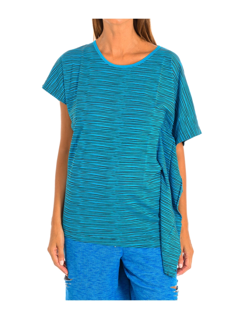 Zumba - T-Shirt Senhora Azul-Riscas