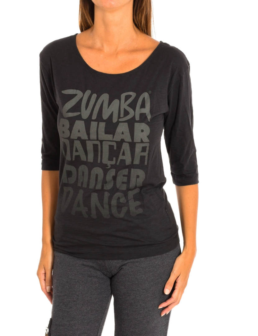 Zumba - T-Shirt Senhora Cinza Escuro