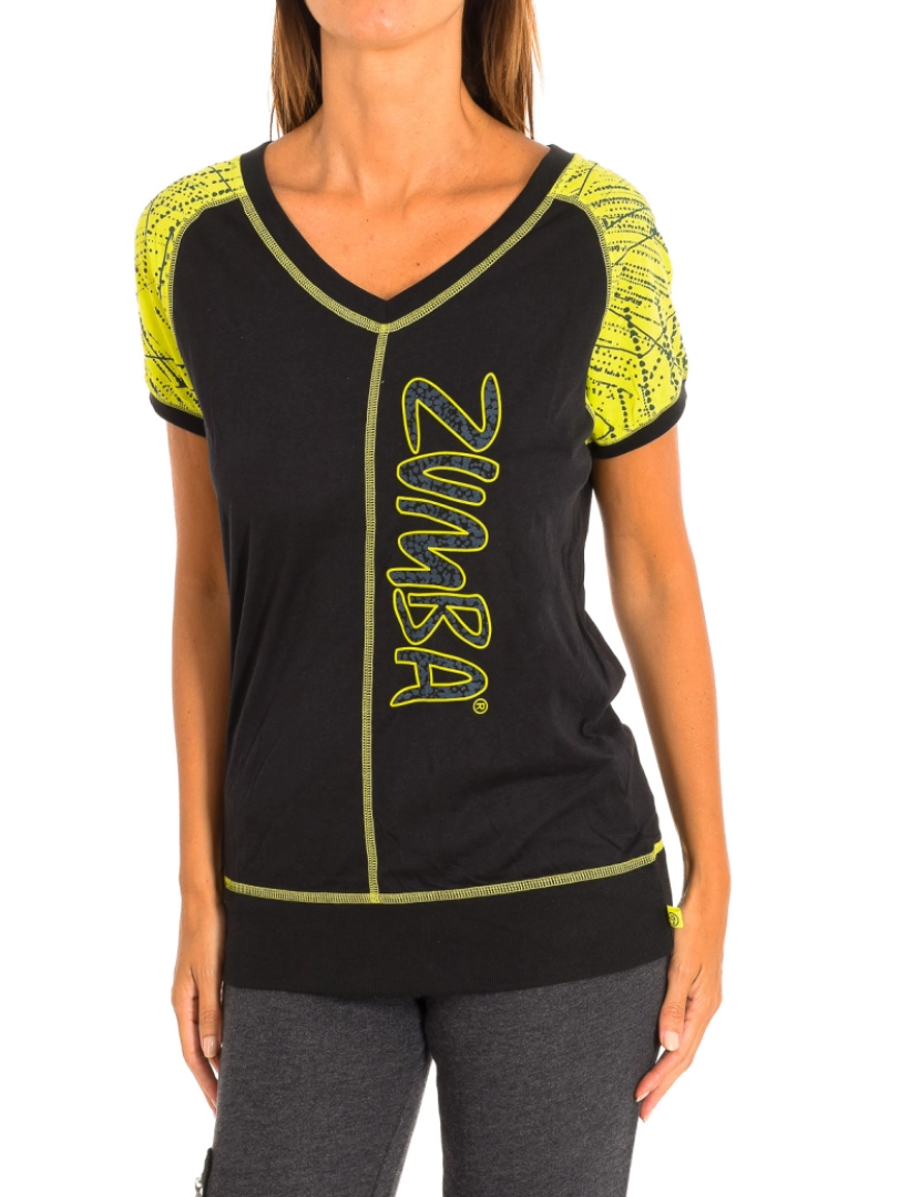 Zumba - T-Shirt Senhora Preto Neon