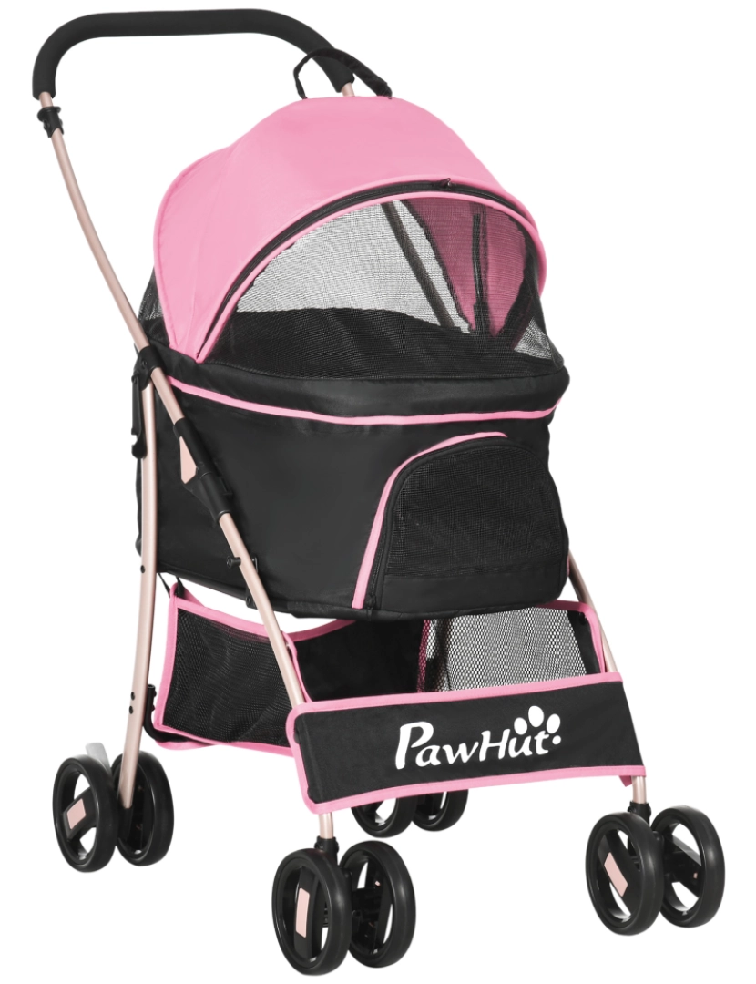 Pawhut - Carrinho para Animais 82x49,5x98cm cor rosa D00-166V00PK