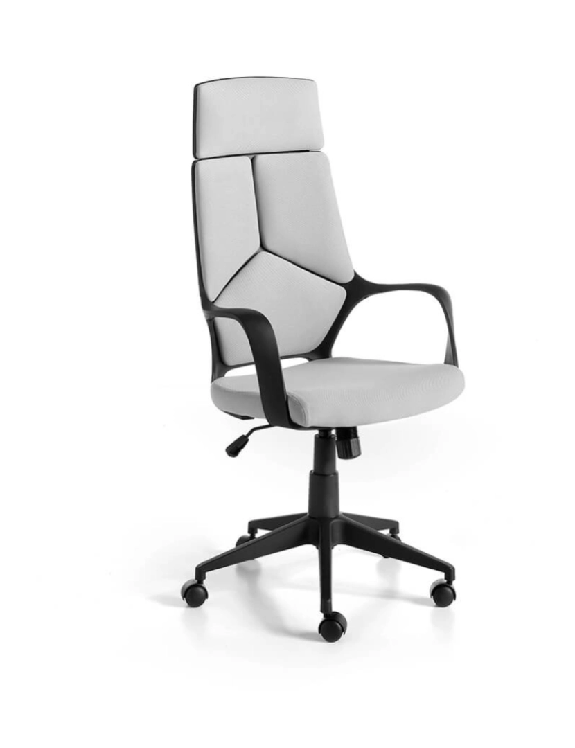 Angel Cerdá - Cadeira de escritório estofada em tecido cinzento com apoios de braços. 4076 Angel Cerda