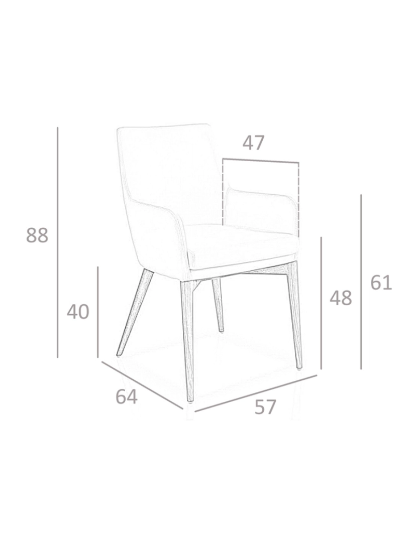 imagem de Cadeira de jantar com apoios de braços estofados em tecido 4048 Angel Cerda5