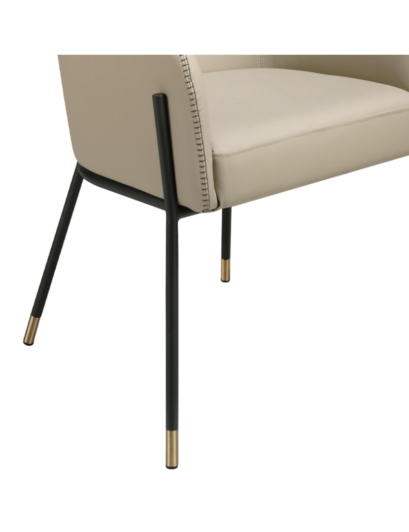 imagem de Cadeira de jantar em couro ecológico com pernas de aço 4106 Angel Cerda6