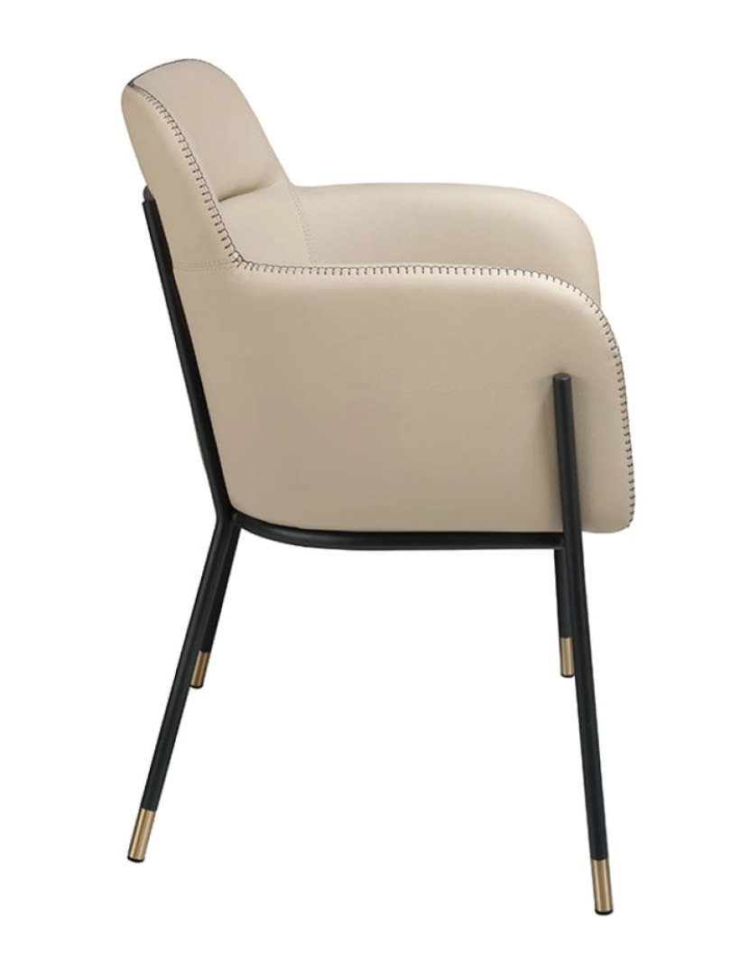 imagem de Cadeira de jantar em couro ecológico com pernas de aço 4106 Angel Cerda7