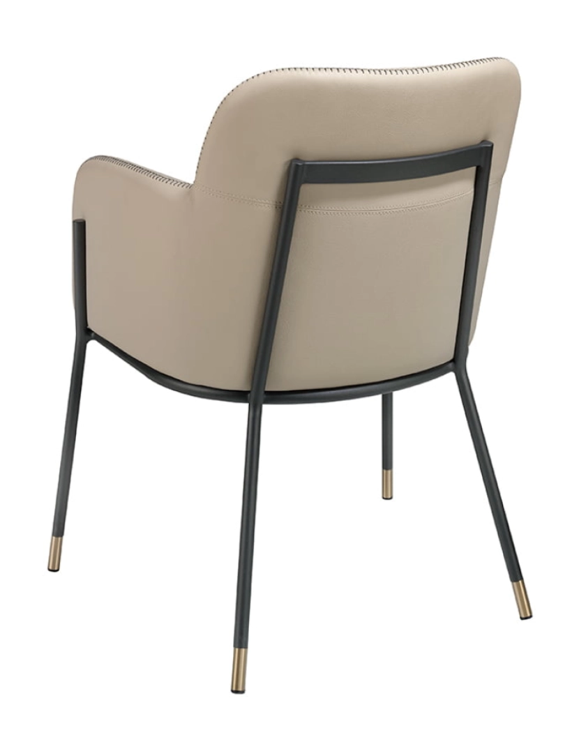 imagem de Cadeira de jantar em couro ecológico com pernas de aço 4106 Angel Cerda8