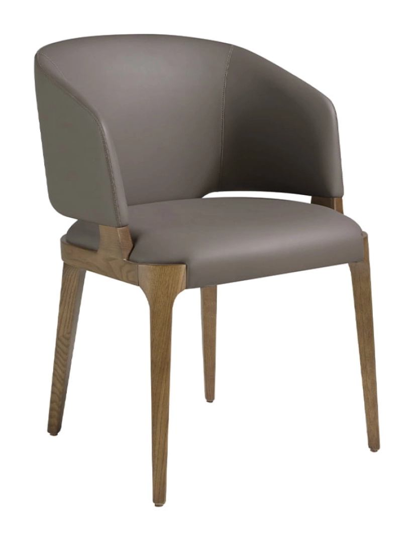 Angel Cerdá - Cadeira de jantar em couro ecológico e madeira de nogueira 4108 Angel Cerda