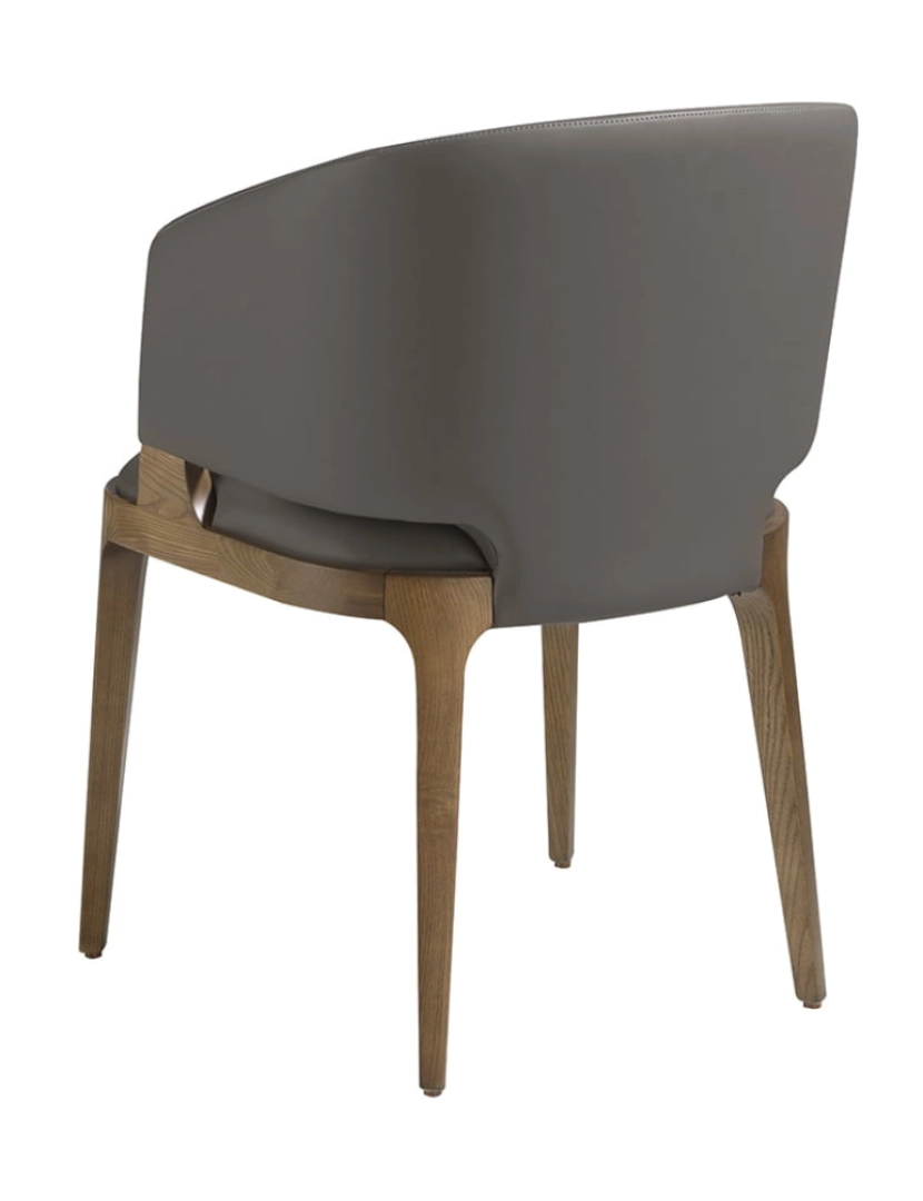 imagem de Cadeira de jantar em couro ecológico e madeira de nogueira 4108 Angel Cerda7