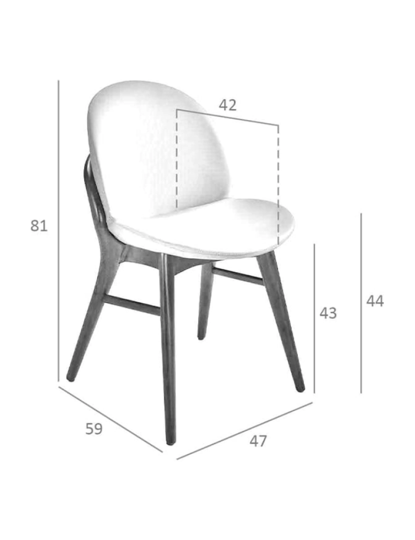 imagem de Cadeira de jantar em pele com pernas de madeira 4107 Angel Cerda5