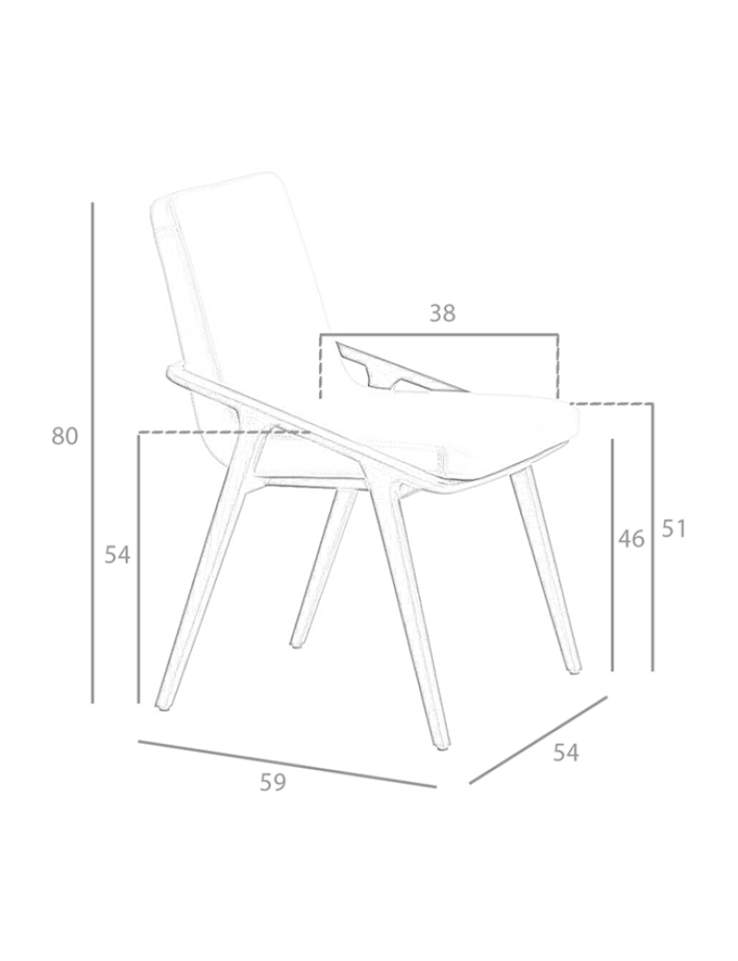 imagem de Cadeira de jantar estofada em couro ecológico 4019 Angel Cerda5
