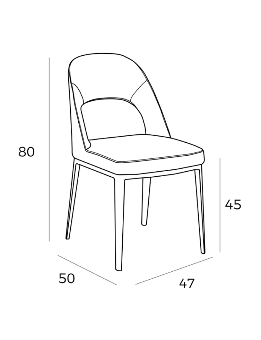 imagem de Cadeira de jantar estofada em tecido 4023 Angel Cerda5