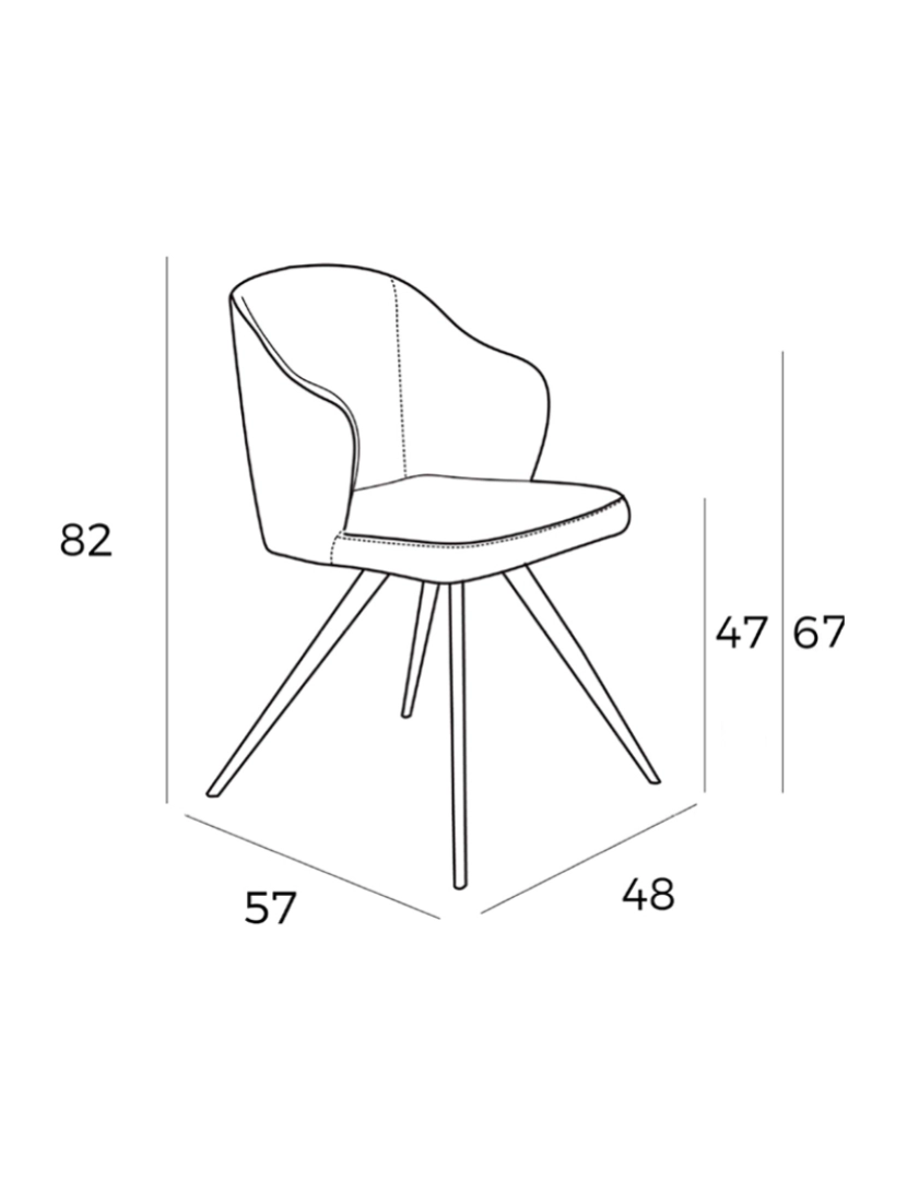 imagem de Cadeira de jantar estofada em tecido 4056 Angel Cerda5