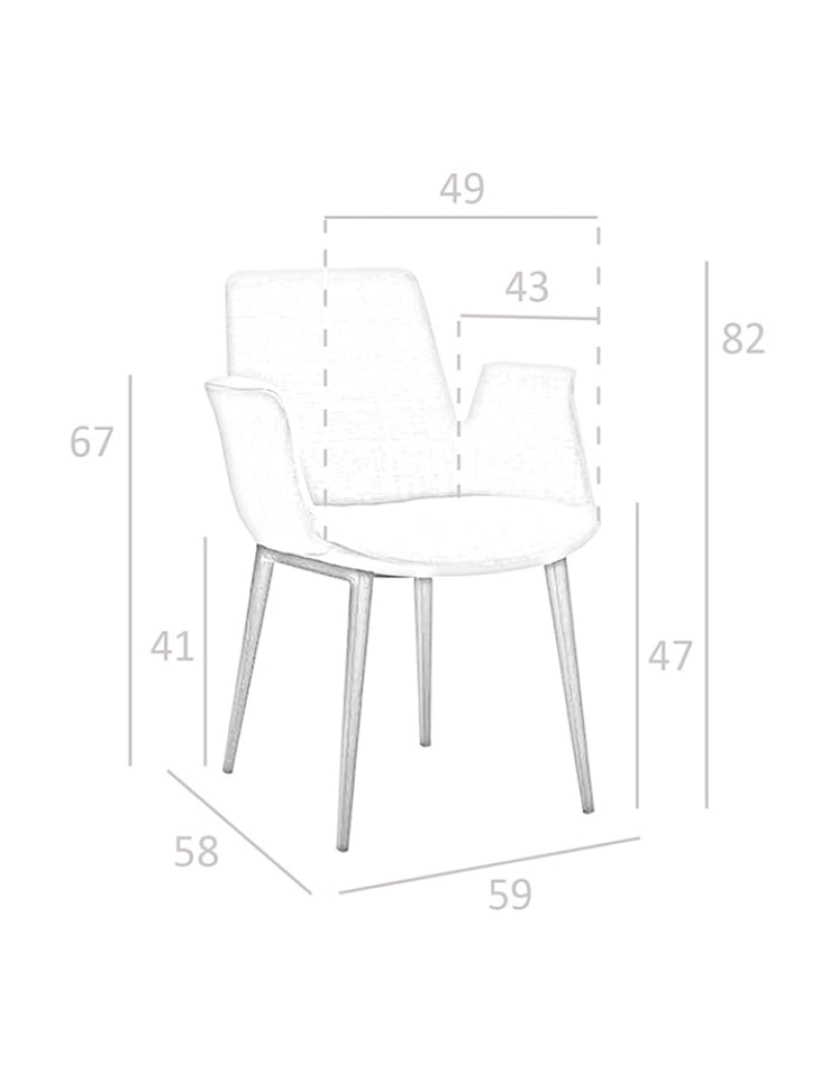 imagem de Cadeira de jantar estofada em tecido com apoios de braços 4002 Angel Cerda5