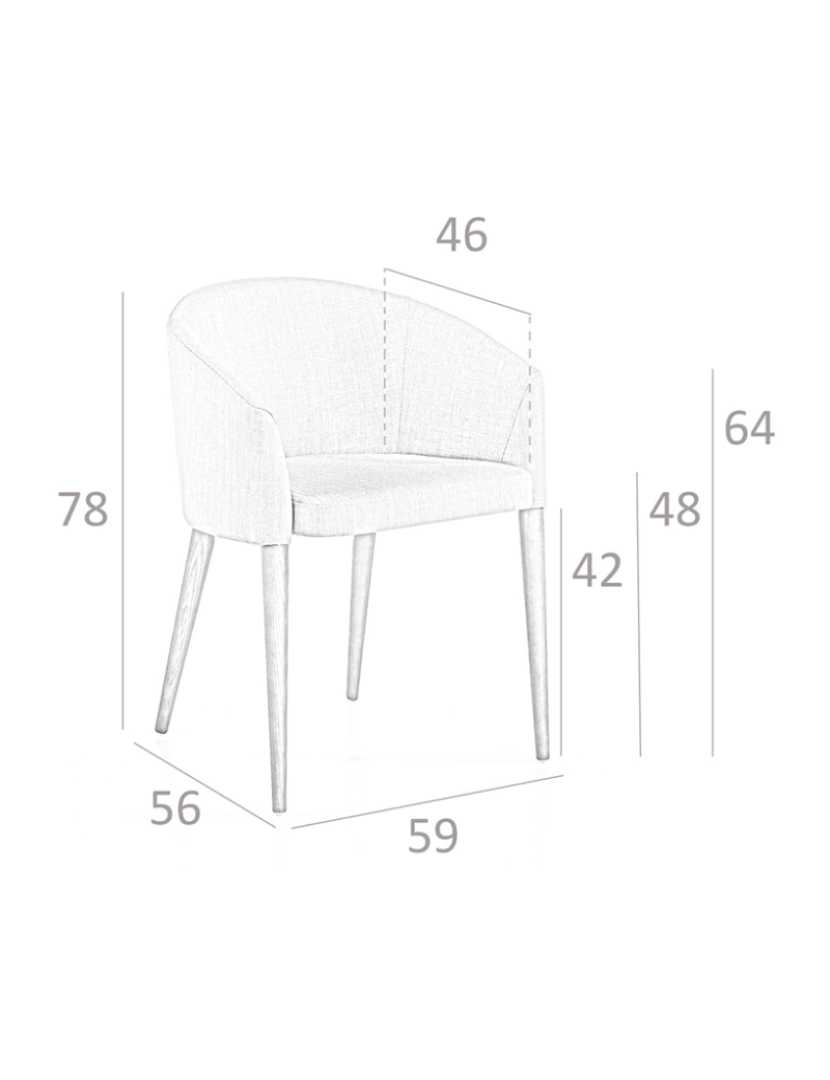 imagem de Cadeira de jantar estofada em tecido com apoios de braços 4007 Angel Cerda5
