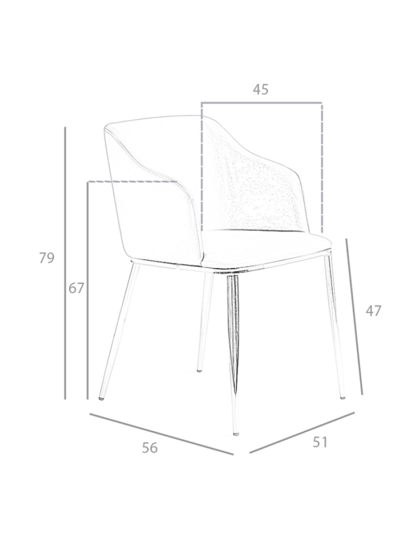 imagem de Cadeira de jantar estofada em tecido com pernas em aço inoxidável cromado. 4050 Angel Cerda5
