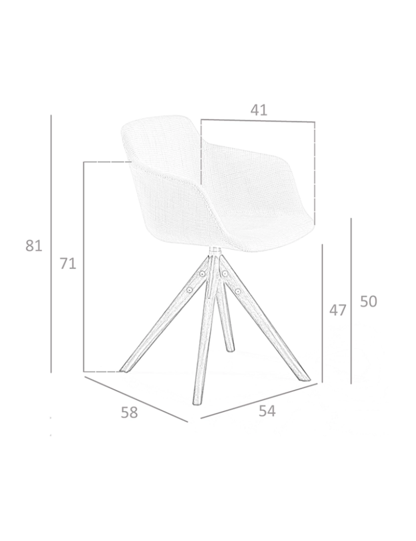 imagem de Cadeira de jantar giratória estofada em tecido 4059 Angel Cerda5