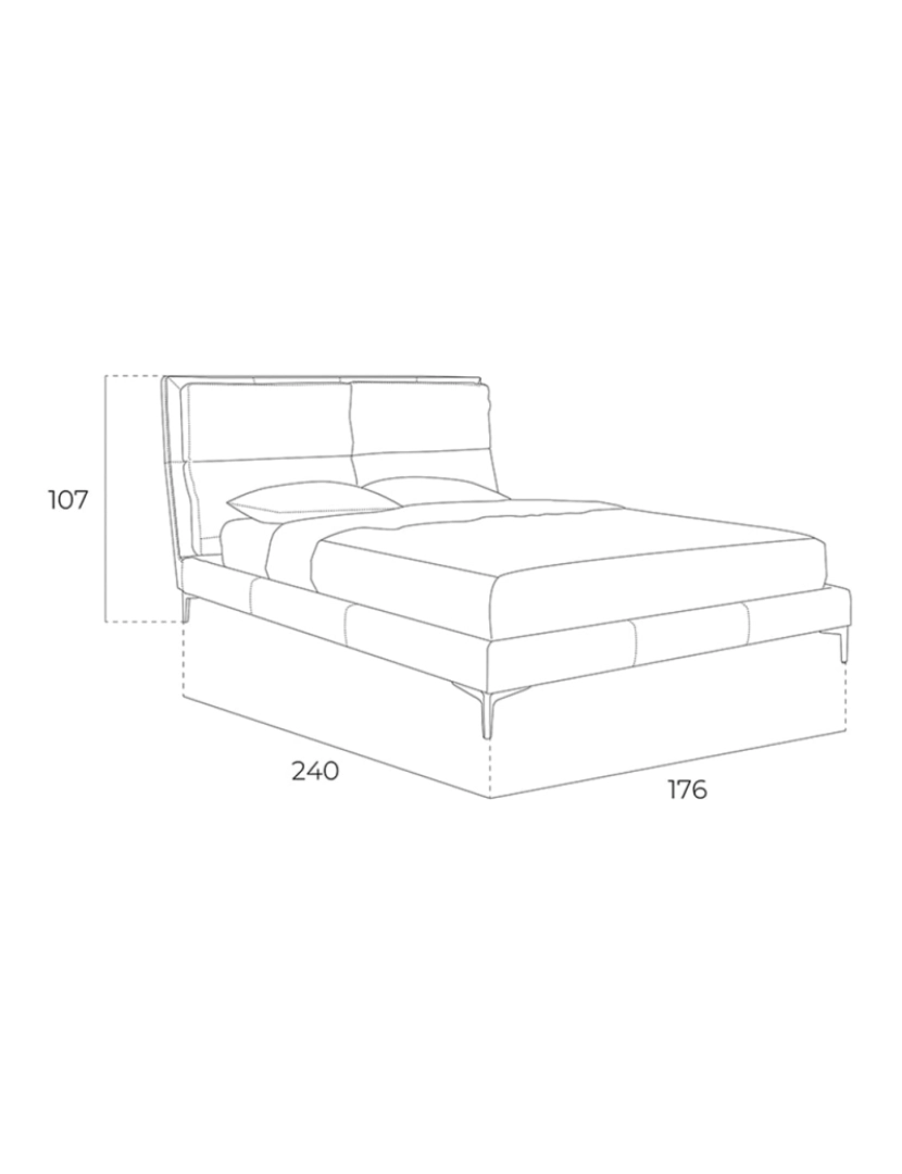 imagem de Cama com estrutura de madeira de pinho estofada em couro ecológico 7014 Angel Cerda5