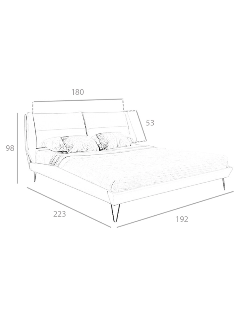 imagem de Cama dupla estofada em couro ecológico 7068 Angel Cerda5