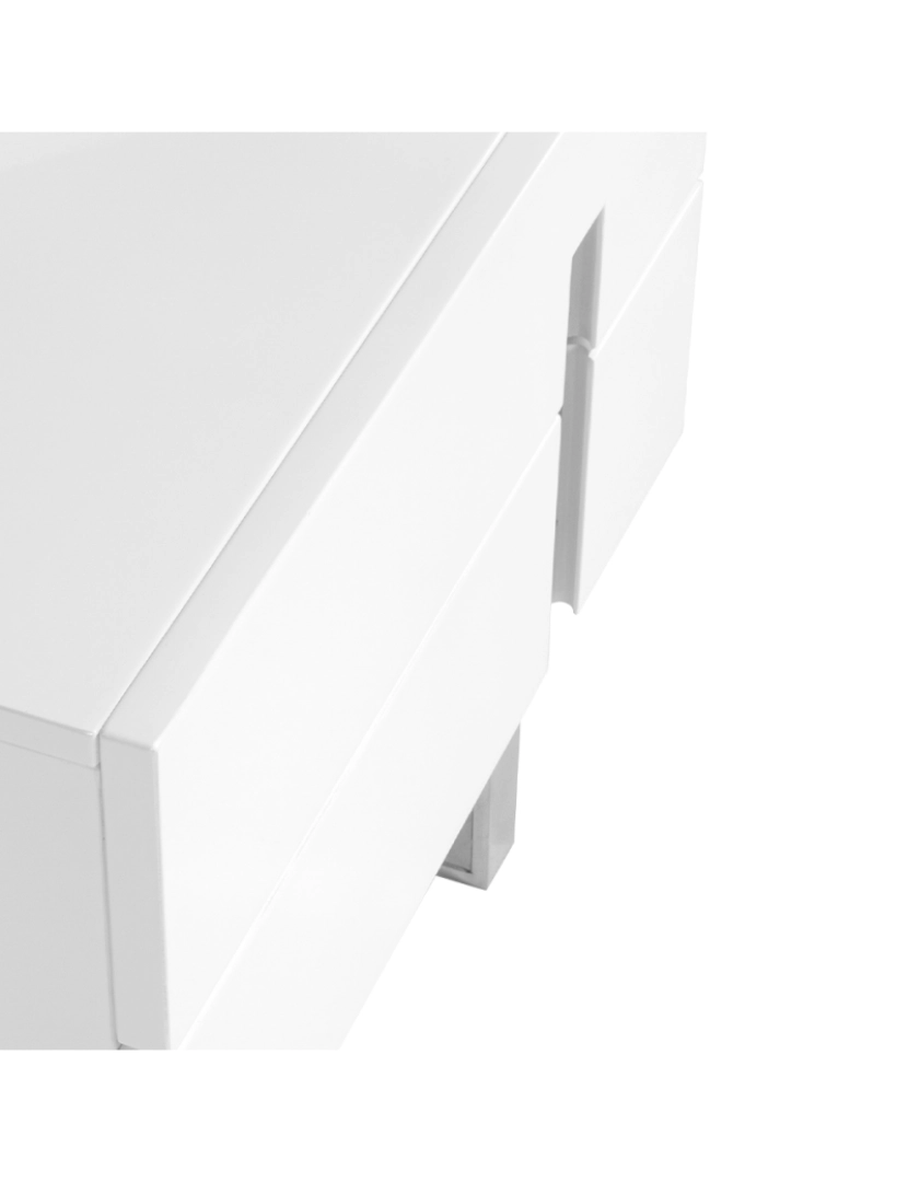 imagem de Mesa de cabeceira em MDF lacado branco brilhante com duas gavetas 7003 Angel Cerda6