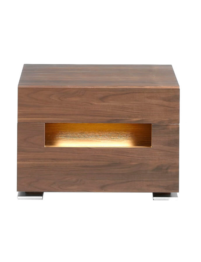 imagem de Mesa de cabeceira feita de madeira folheada a nogueira com duas gavetas escondidas 7065 Angel Cerda2