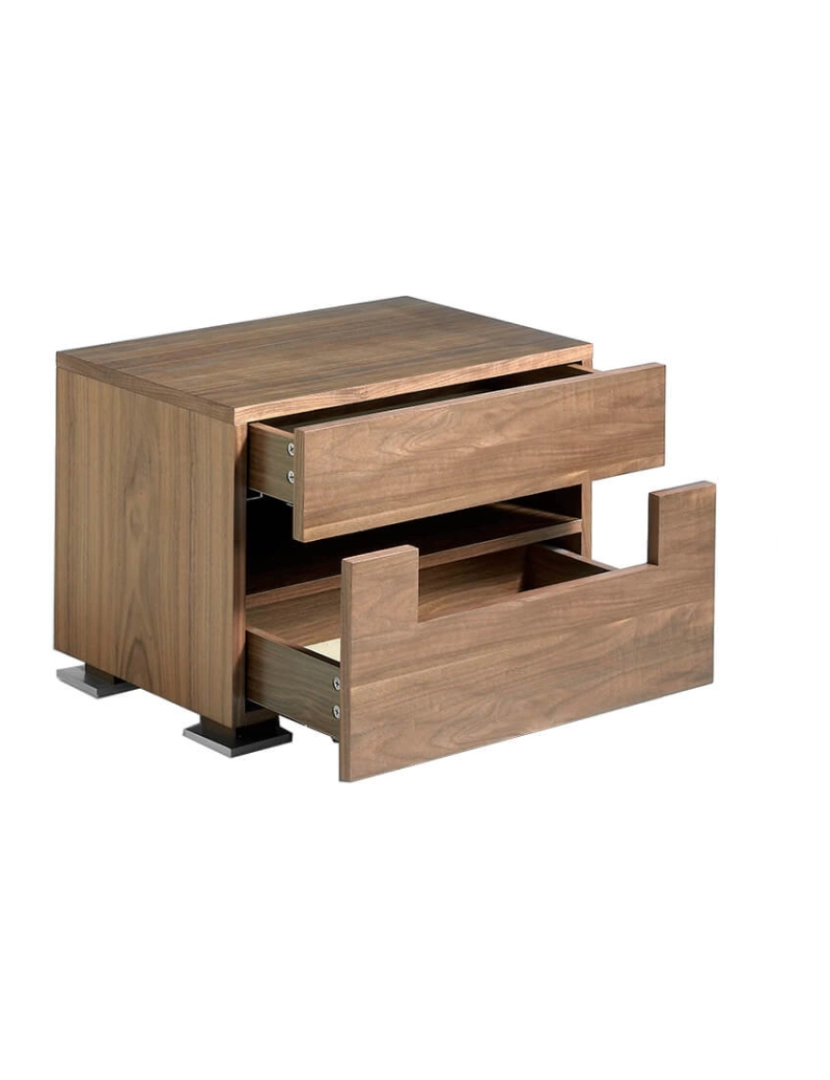 imagem de Mesa de cabeceira feita de madeira folheada a nogueira com duas gavetas escondidas 7065 Angel Cerda8