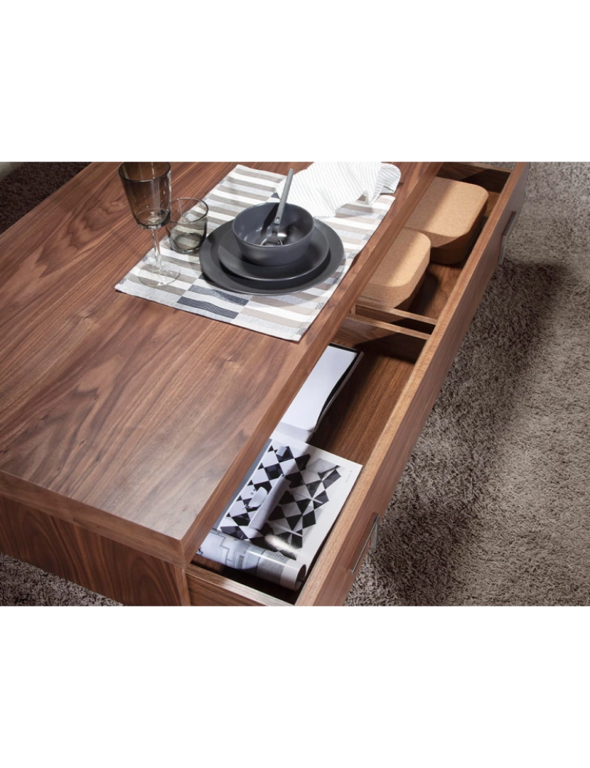 imagem de Mesa de café em madeira de nogueira e aço cromado 2099 Angel Cerda7