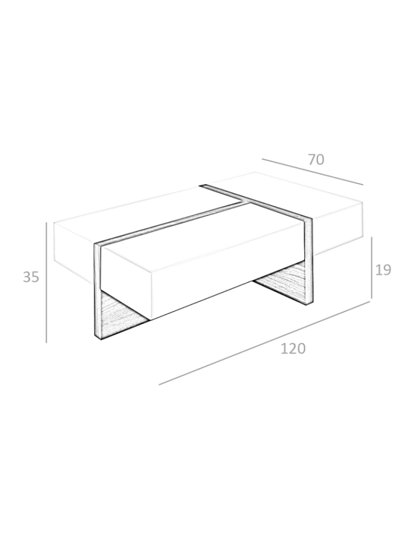 imagem de Mesa de café rectangular com design moderno feita de estrutura em MDF folheado a noz 2060 Angel Cerda4