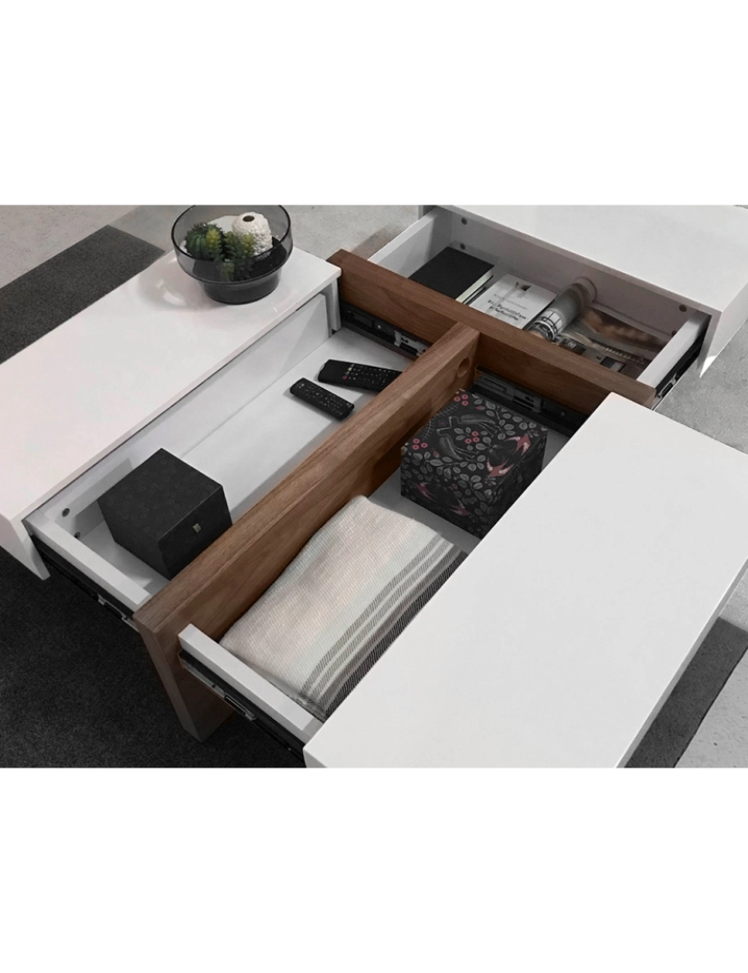 imagem de Mesa de café rectangular com design moderno feita de estrutura em MDF folheado a noz 2060 Angel Cerda5