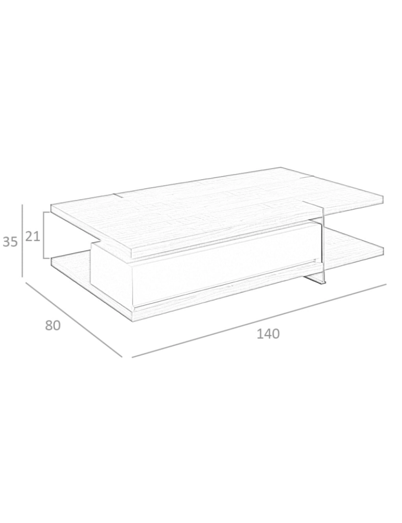 imagem de Mesa de café rectangular em madeira Cinza e Nogueira 2103 Angel Cerda5