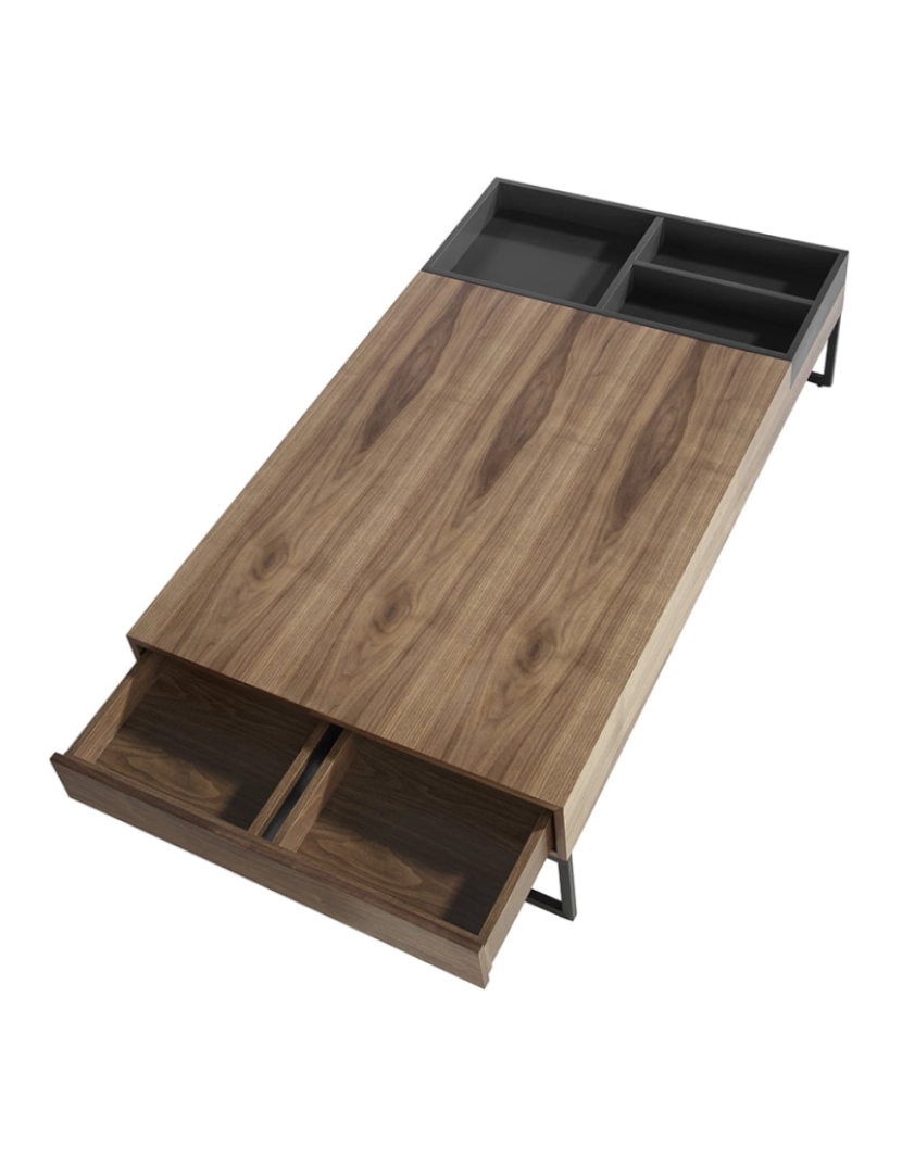 imagem de Mesa de café rectangular em madeira Cinza e Nogueira 2104 Angel Cerda6