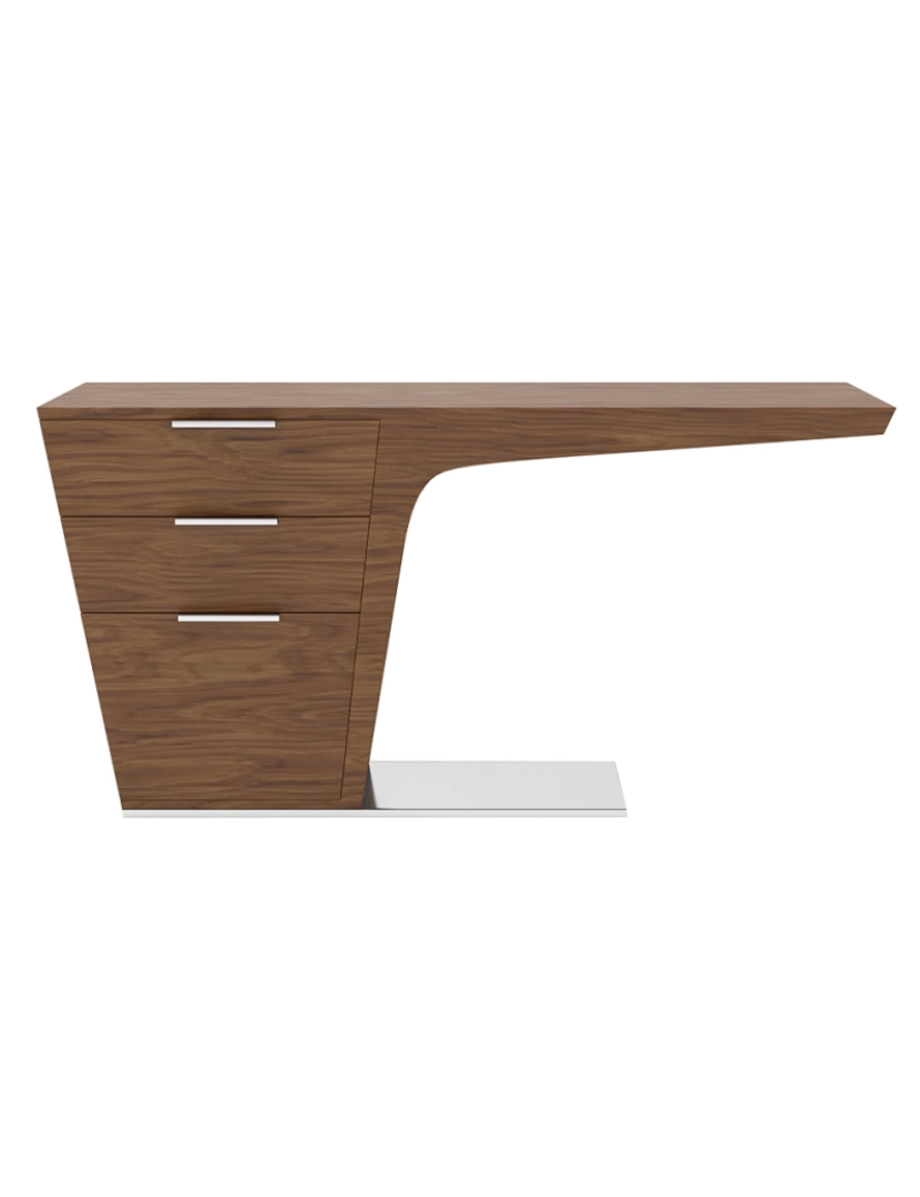 imagem de Mesa de escritório em madeira folheada a nogueira com duas gavetas simples 3012 Angel Cerda2