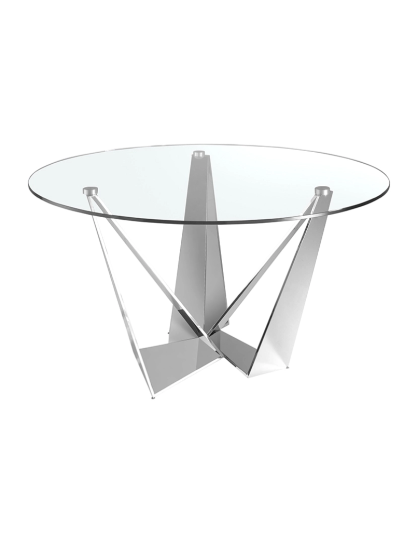 Angel Cerdá - Mesa de jantar com tampo circular fixo em vidro temperado 1042 Angel Cerda