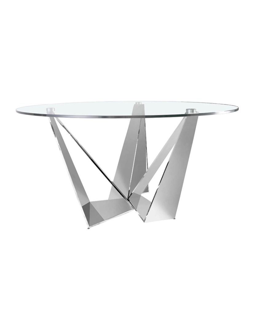 imagem de Mesa de jantar com tampo circular fixo em vidro temperado 1042 Angel Cerda2
