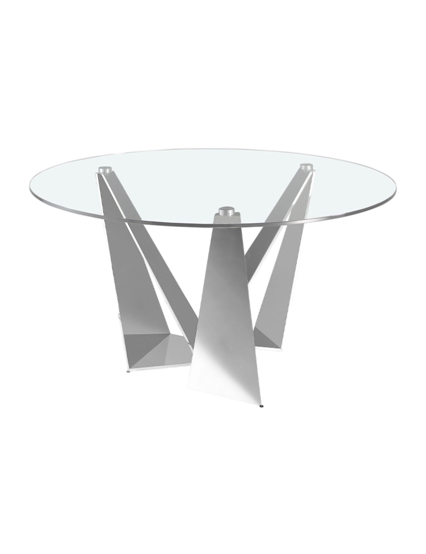 imagem de Mesa de jantar com tampo circular fixo em vidro temperado 1042 Angel Cerda7