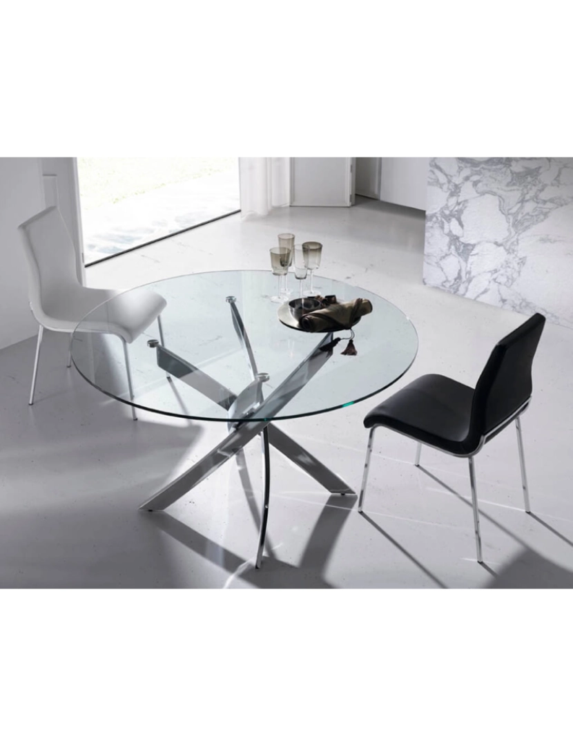 imagem de Mesa de jantar com tampo fixo em vidro temperado 1061 Angel Cerda9