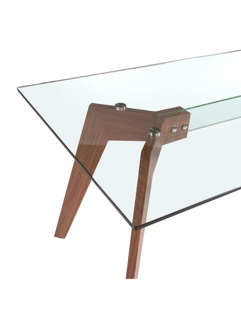 imagem de Mesa de jantar com tampo fixo em vidro temperado, estrutura em aço inoxidável 1031 Angel Cerda6