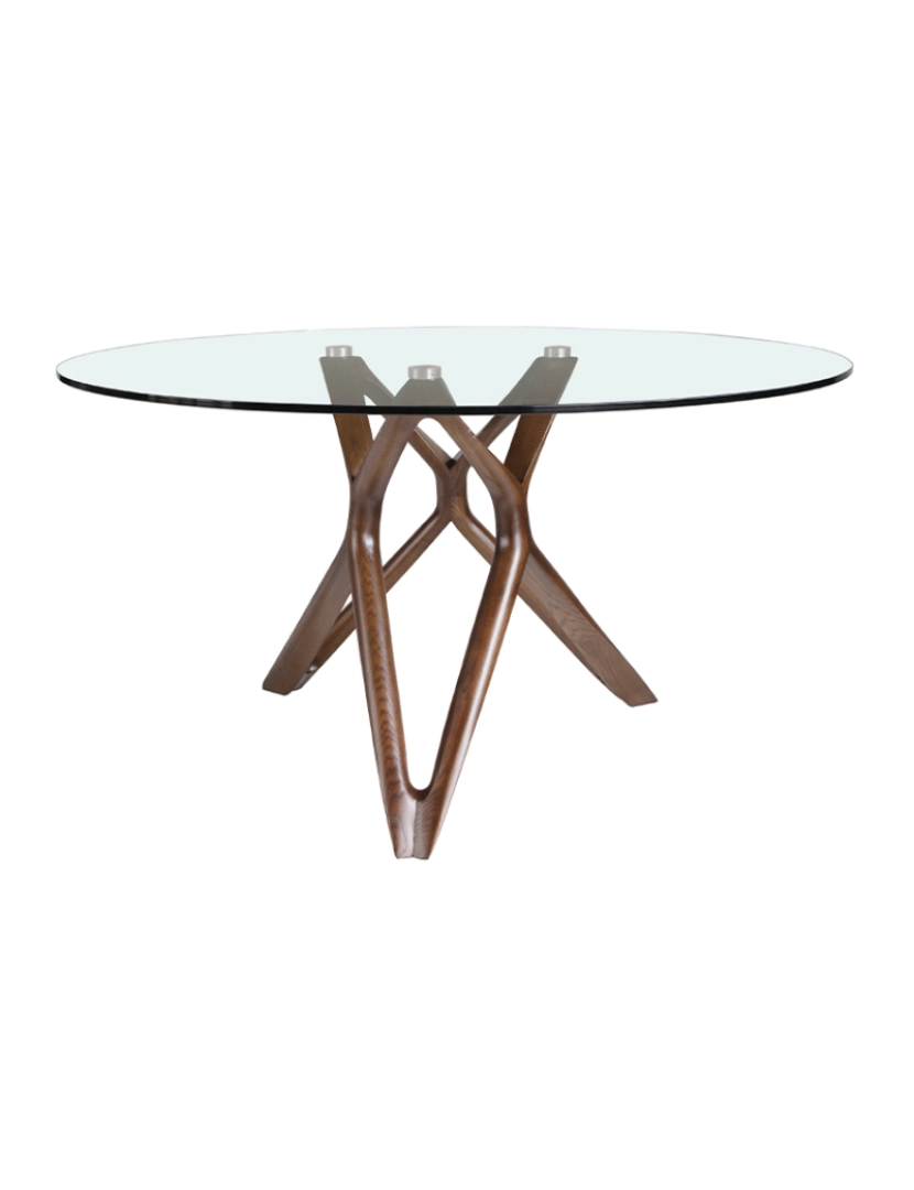 imagem de Mesa de jantar em vidro e pés em madeira 1108 Angel Cerda2