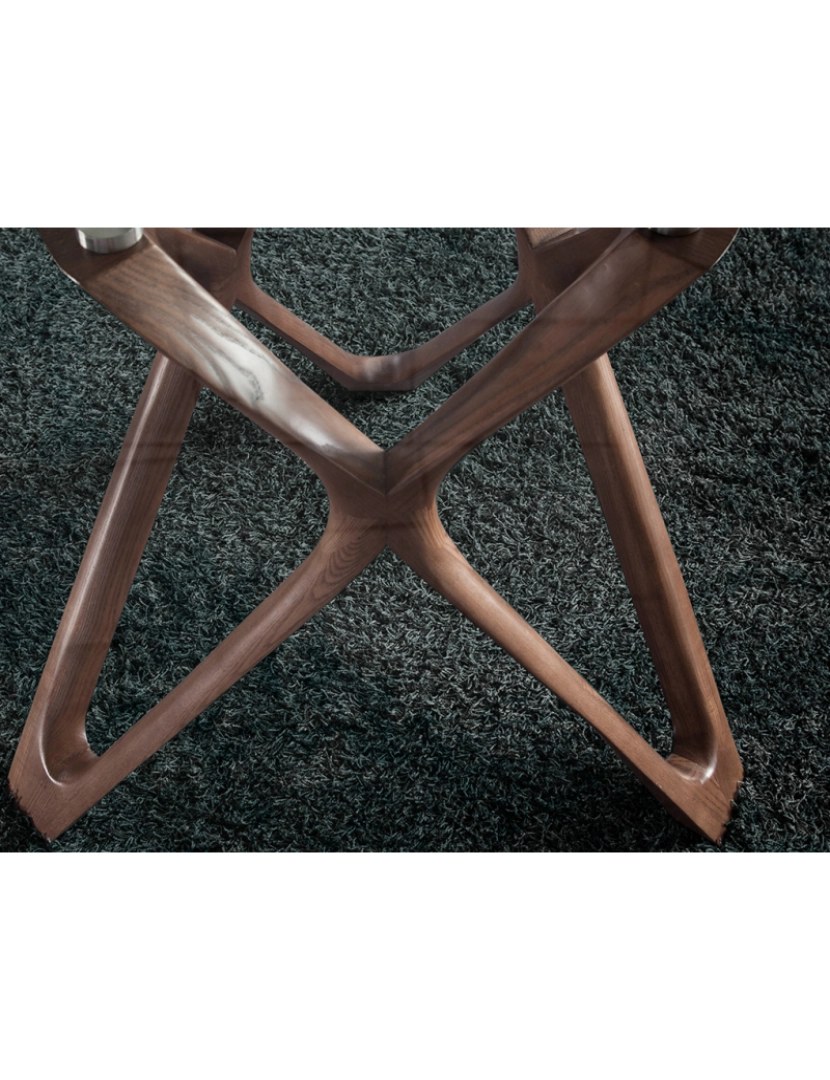 imagem de Mesa de jantar em vidro e pés em madeira 1108 Angel Cerda6