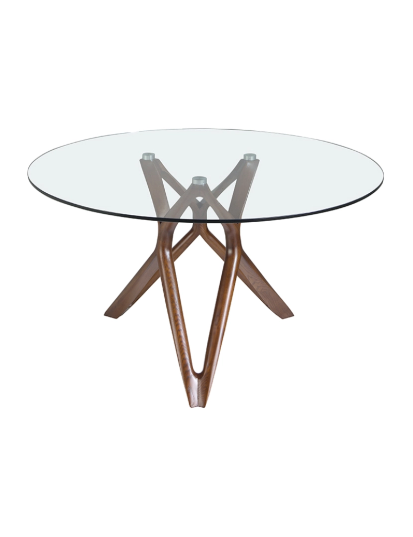 imagem de Mesa de jantar em vidro e pés em madeira 1108 Angel Cerda7