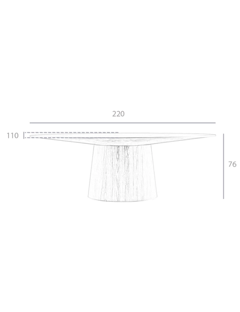 imagem de Mesa de jantar fixa com tampo oval em madeira folheada a nogueira. 1013 Angel Cerda5