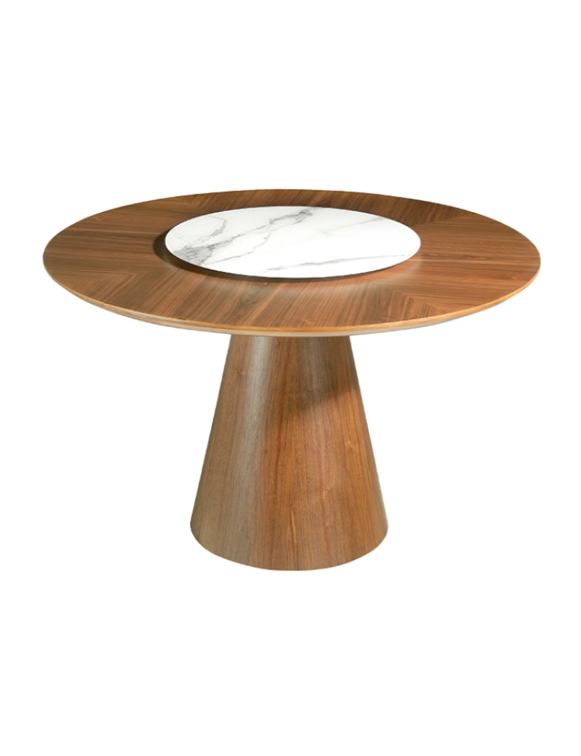 Angel Cerdá - Mesa de jantar fixa redonda com centro giratório em grés porcelânico 1016 Angel Cerda