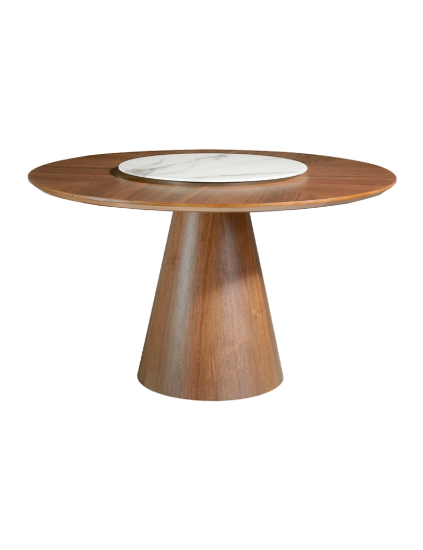 imagem de Mesa de jantar fixa redonda com centro giratório em grés porcelânico 1016 Angel Cerda2