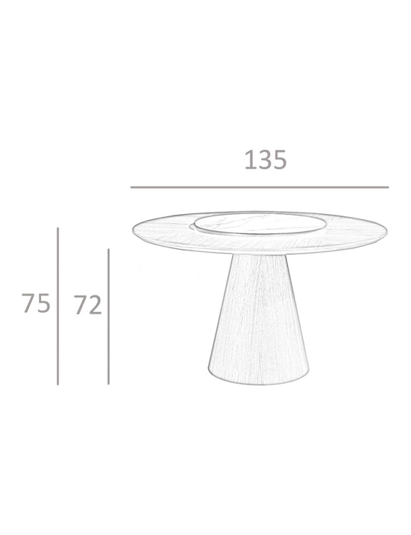 imagem de Mesa de jantar fixa redonda com centro giratório em grés porcelânico 1016 Angel Cerda5