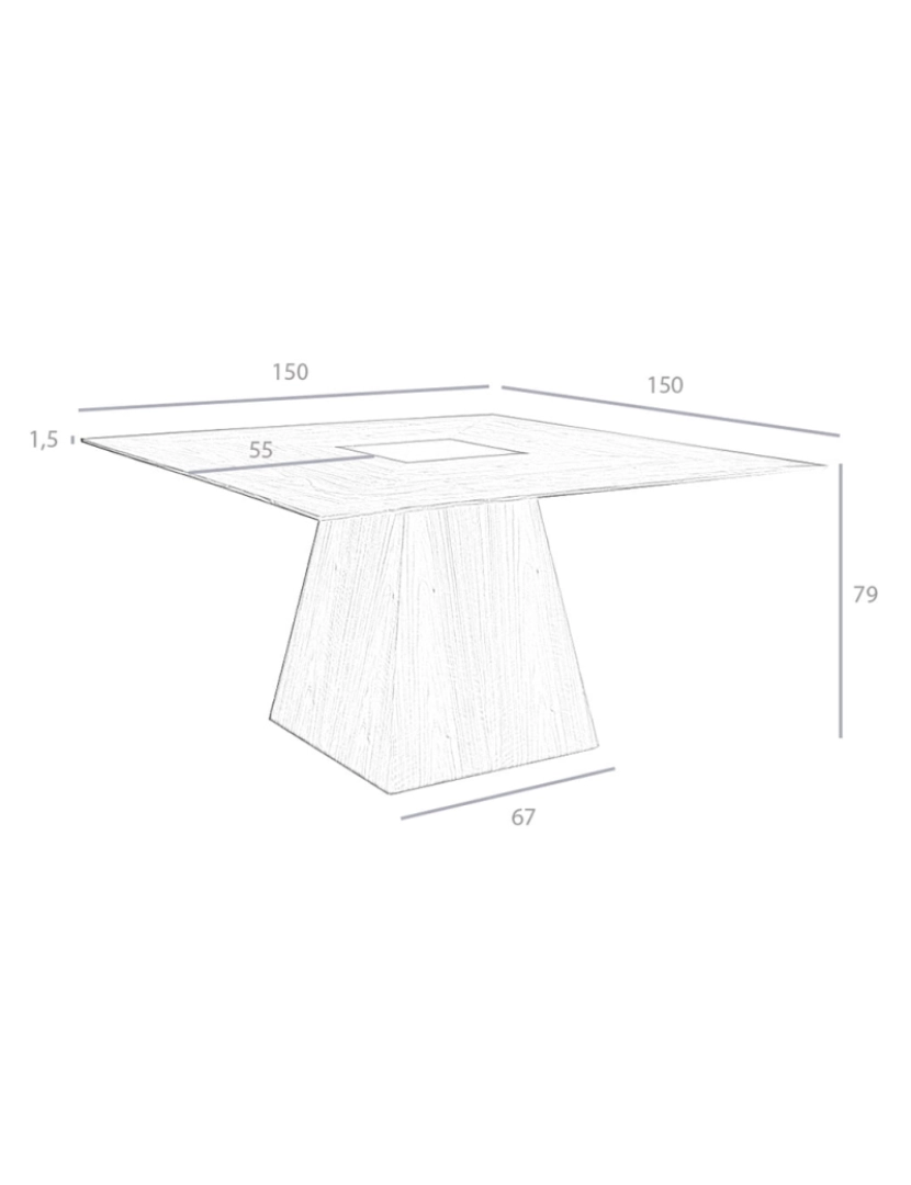 imagem de Mesa de jantar quadrada feita de madeira folheada de nogueira natural 1079 Angel Cerda5