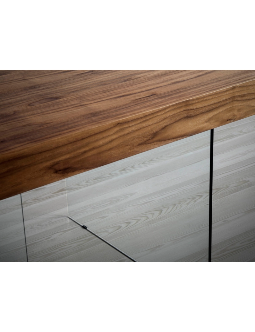 imagem de Mesa de jantar rectangular com tampa de madeira folheada a nogueira 1028 Angel Cerda6