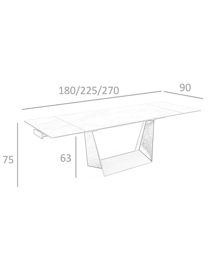 imagem de Mesa de jantar rectangular extensível com tampo em porcelana 1014 Angel Cerda5