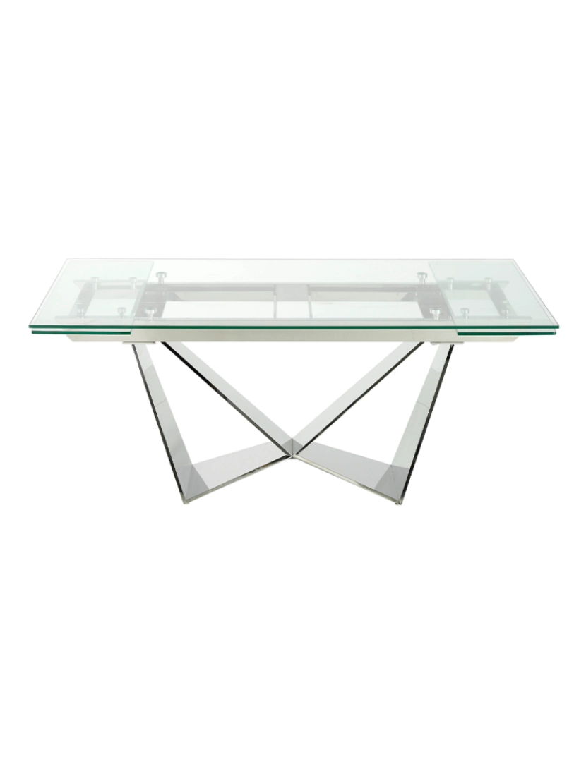 imagem de Mesa de jantar rectangular extensível com tampo em vidro temperado 1027 Angel Cerda2